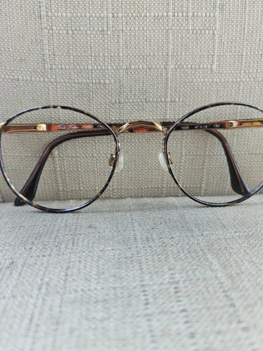 Vintage Brooks Brothers Eyeglasses Frame Italy Made Gold/Brown Tone Glasses
